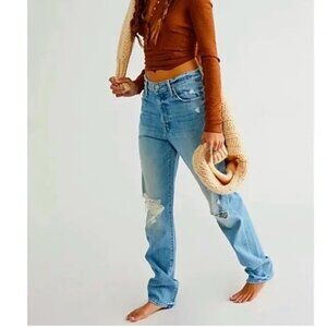 Mother Superior The Huffy Skimp Rope's End Distressed Button Fly Jeans Womens 24